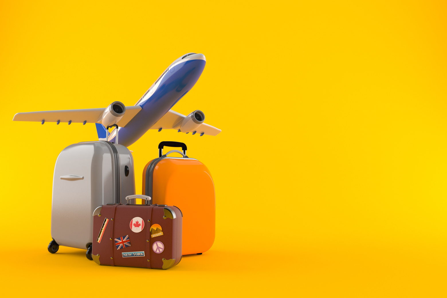Airplane with luggage